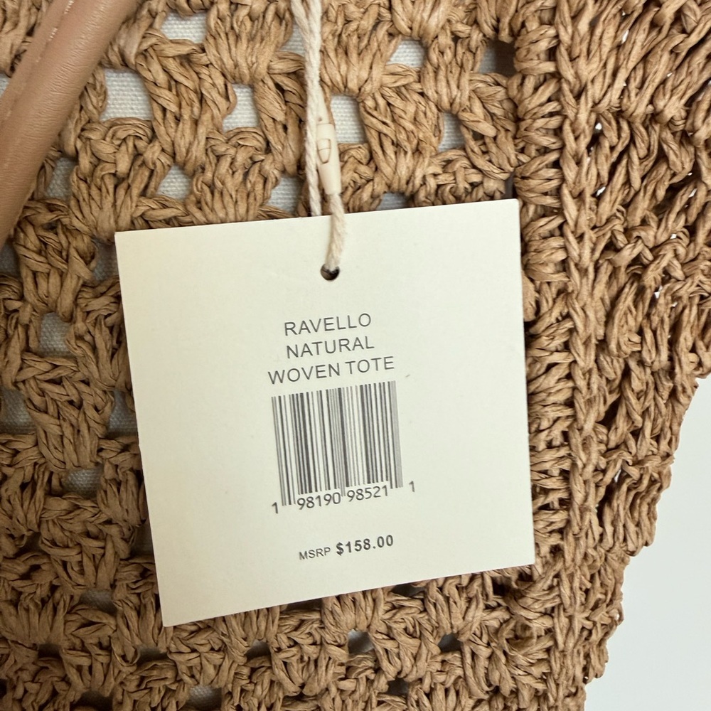 NWT Dolce Vita Ravello Tote Natural Raffia Tote Bag - Picture 13 of 14
